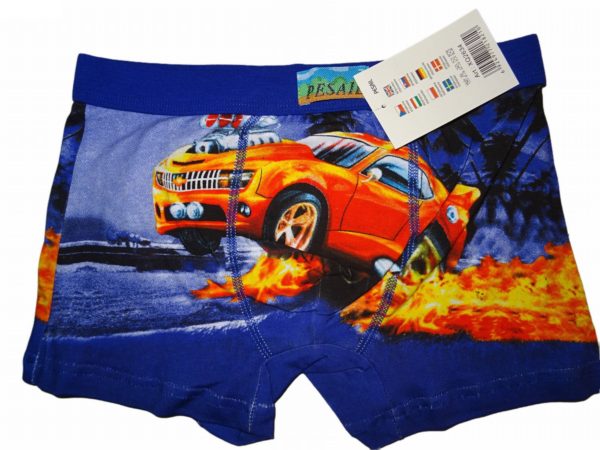 Chlapecké modré boxerky se závodním autem