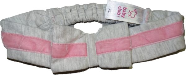 Čelenka šedá s růžovou baby club.