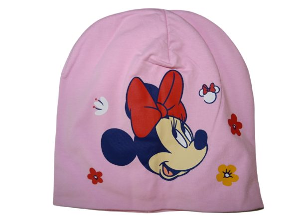 Dívčí světle růžová slabší čepice s Minnie