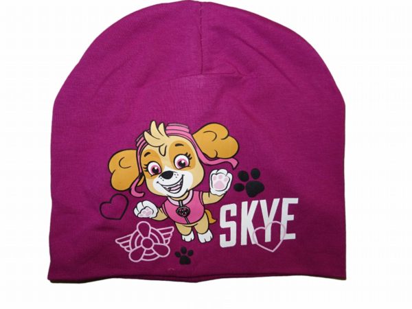 Dívčí tmavě růžová slabá čepice s pejskem Skye