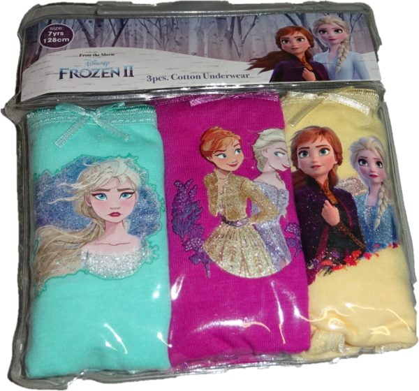 Kalhotky Frozen tyrkysové,fialové,žluté 3 ks