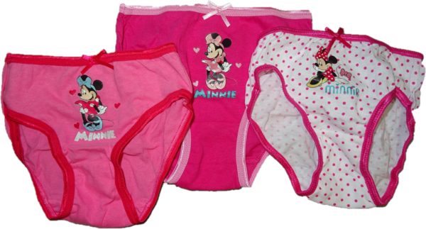 Kalhotky Minnie růžové,bílé,červené 3 ks