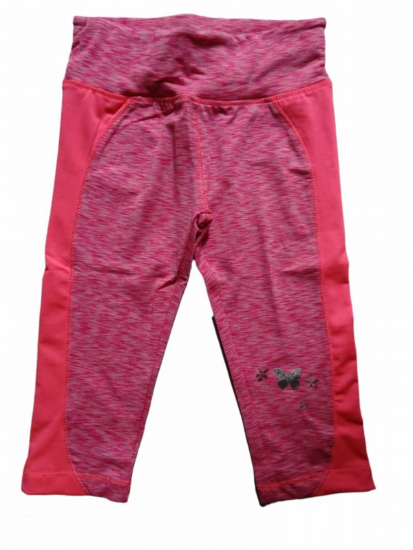 Dívčí  růžové sportovní fitness 3/4 legíny