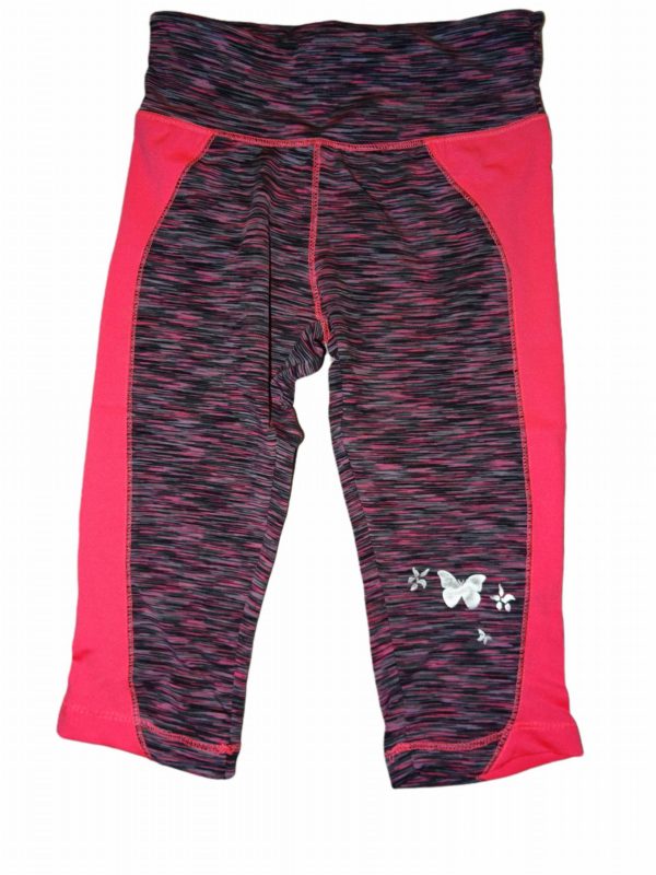 Dívčí  růžovošedé sportovní fitness 3/4 legíny