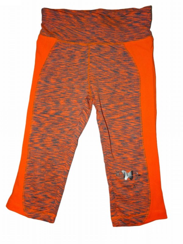 Dívčí  oranžové sportovní fitness 3/4 legíny