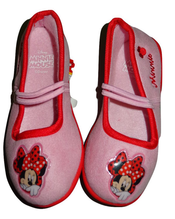 Dívčí  růžové baleríny s obrázkem Minnie.