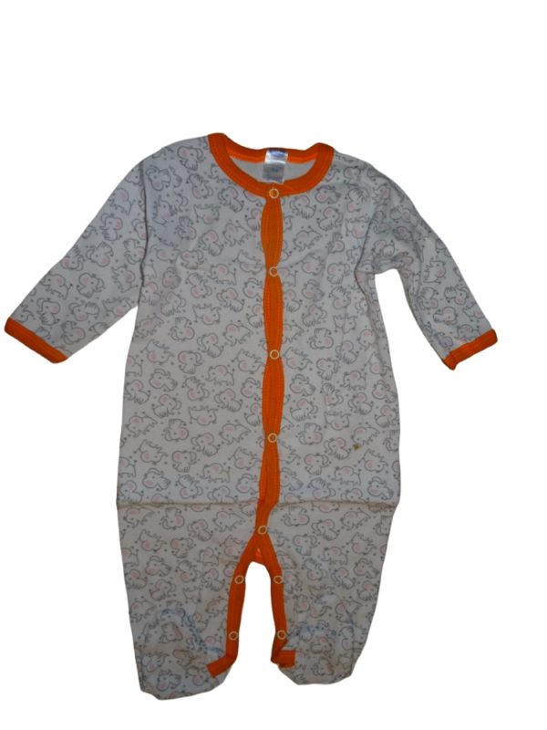 Baby bílý overal se sloníky