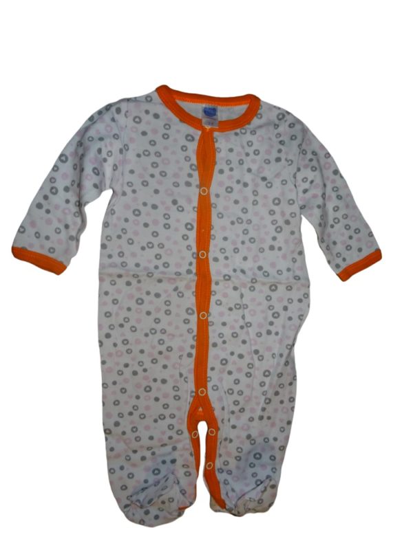 Baby bílý overal s puntíky