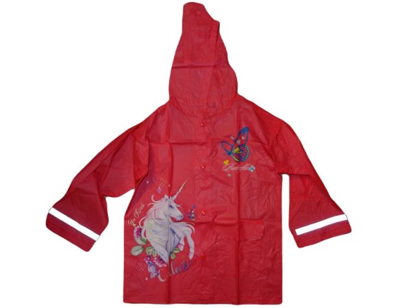 Dívčí růžová pláštěnka s koníkem Unicorn