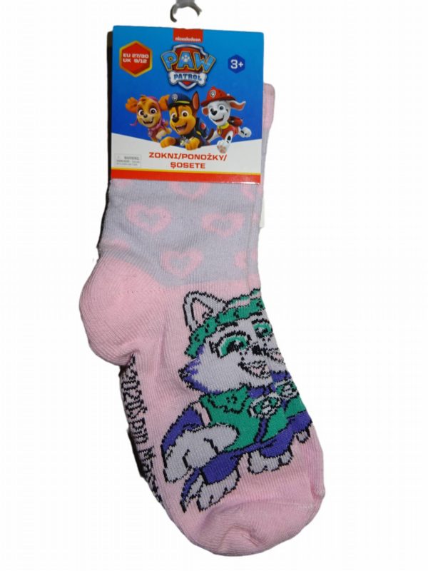 Dívčí růžové ponožky s pejskem tlapkové patroly v zeleném
