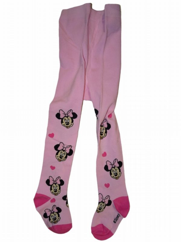 Dívčí světle růžové punčocháče s hlavou Minnie