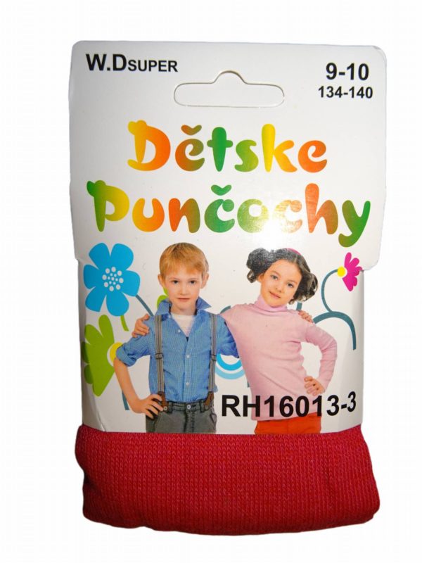 Dětské obyčejné jednobarevné punčocháče tmavě růžové