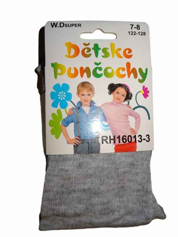 Dětské obyčejné jednobarevné punčocháče šedé