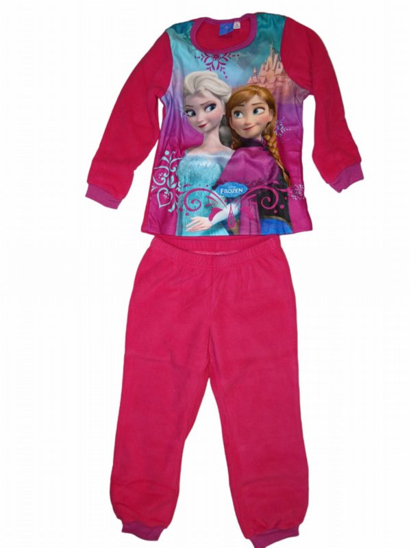 Dívčí růžové teplé pyžamo s princeznama Elsou a Annou