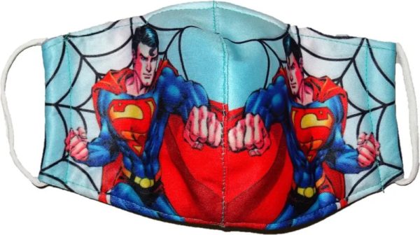 Chlapecká modrá textilní rouška se supermanem.