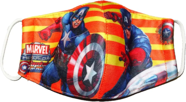 Chlapecká oranžová textilní rouška se Cpt. America.