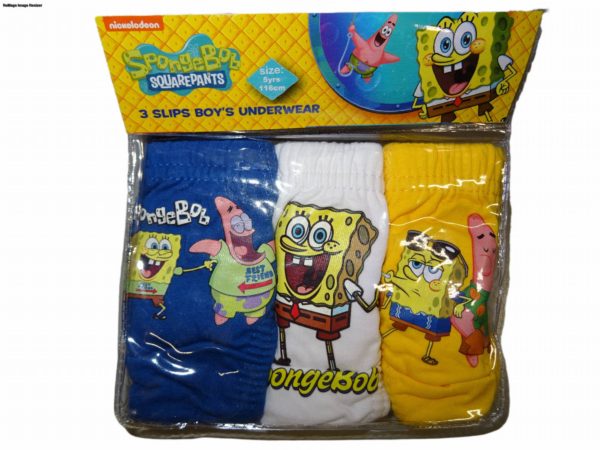 Chlapecké slipy z pohádky SpongeBob, náhodný výběr barev po 3ks - Image 3