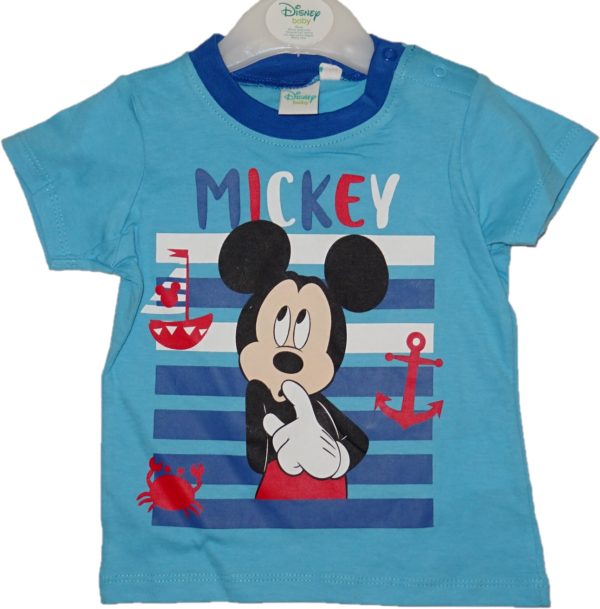 Baby světle modré tričko s Mikey mouse.