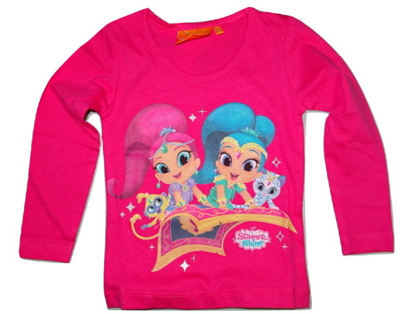 Dívčí tmavě růžové tričko s dlouhým rukávem Shimmer Shine