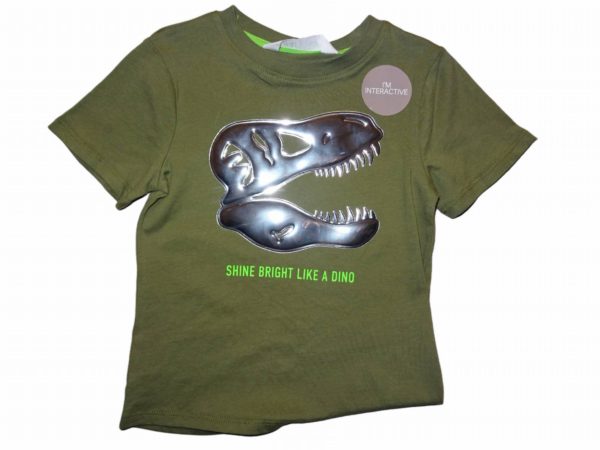 Chlapecké zelené tričko s hlavou dinosaura